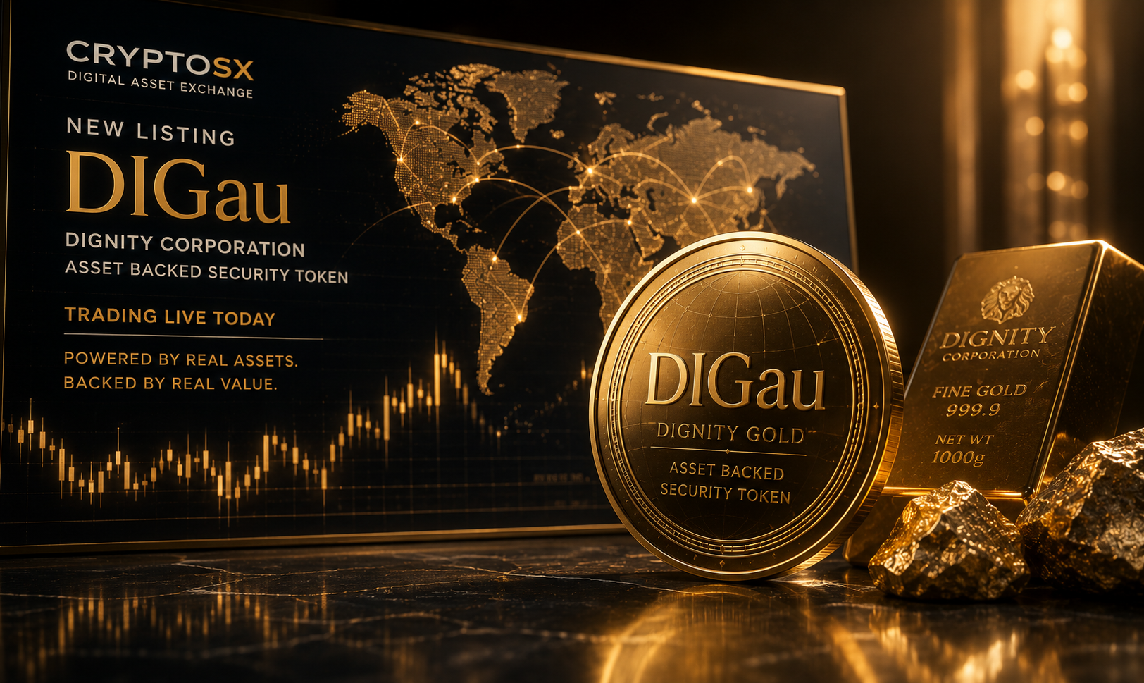 The US $6 Billion Asset Backed Security Token DIGau Started Trading on CryptoSX Today