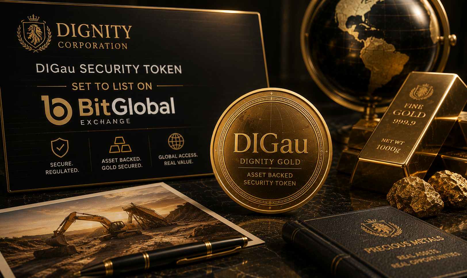 Dignity Corporation’s DIGau Security Token Set To List On BitGlobal Exchange